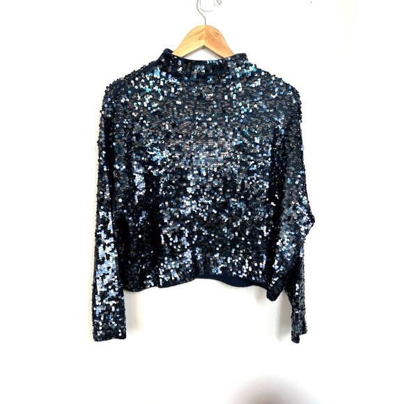 Anthropologie Pilcro Alani Cashmere Sequin Mock-Neck Sweater Size Small - Picture 6 of 13